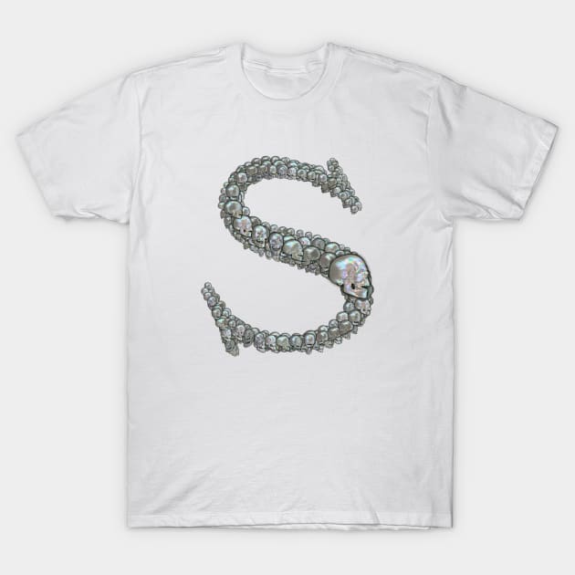 Skull Alphabet S T-Shirt by dinaaaaaah